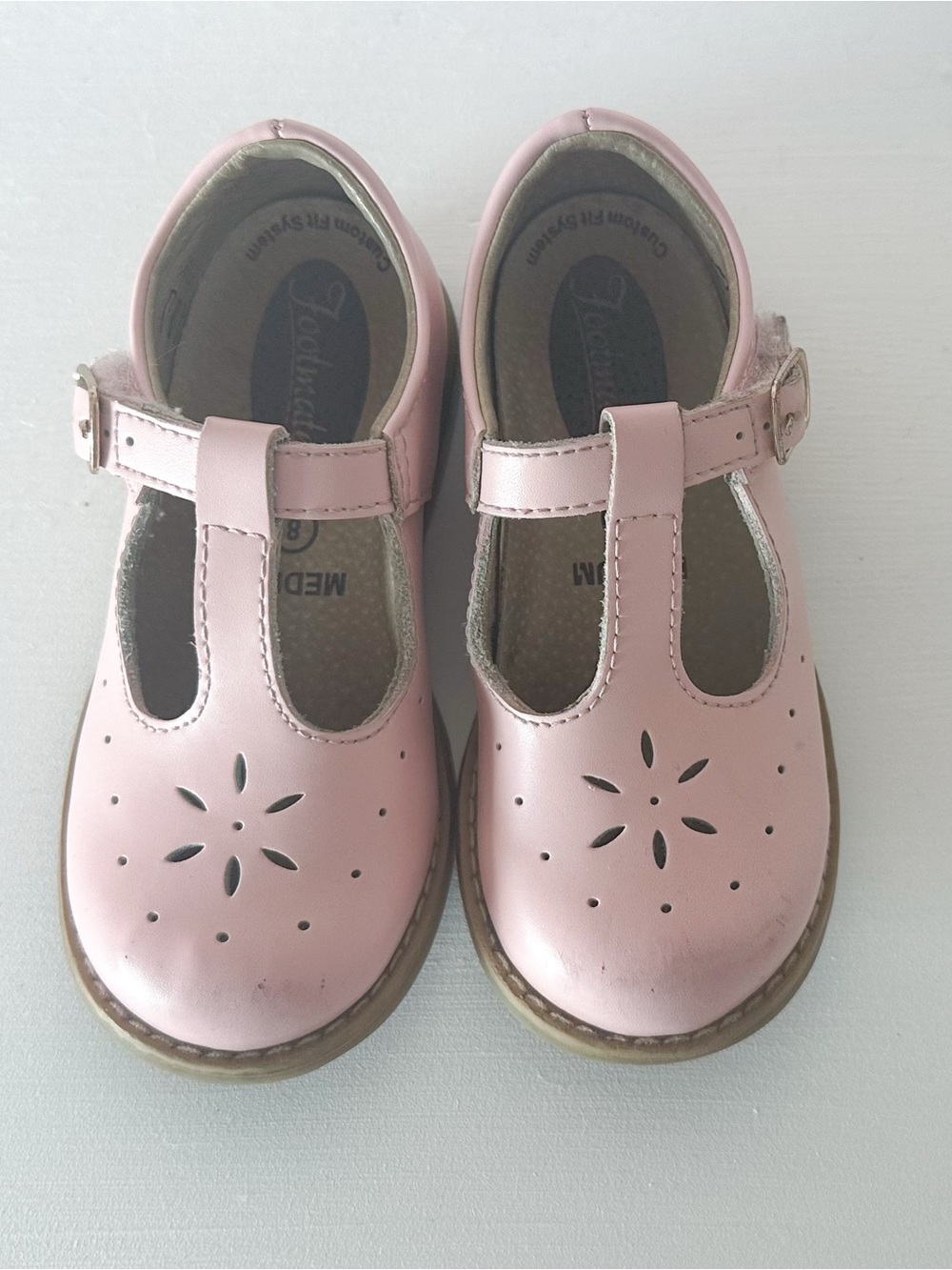 Footmates Mary Jane shoes size 8 light pink